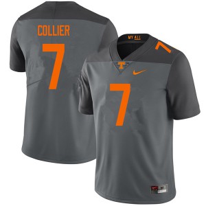 Mens #7 Bryce Collier Tennessee Volunteers Limited Football Gray Jersey 379019-365