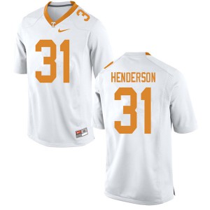 Mens #31 D.J. Henderson Tennessee Volunteers Limited Football White Jersey 850411-352