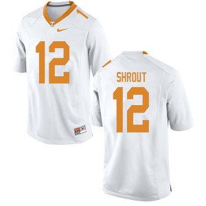 Mens #12 JT Shrout Tennessee Volunteers Limited Football White Jersey 651200-708