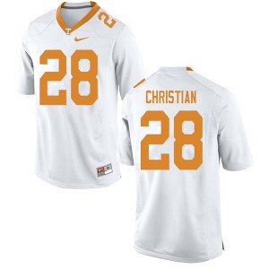 Mens #28 James Christian Tennessee Volunteers Limited Football White Jersey 289012-206