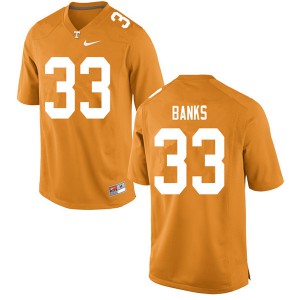 Mens #33 Jeremy Banks Tennessee Volunteers Limited Football Orange Jersey 887784-330
