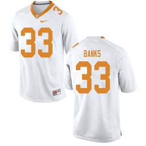 Mens #33 Jeremy Banks Tennessee Volunteers Limited Football White Jersey 749921-523