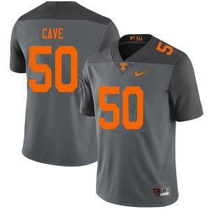Mens #50 Joey Cave Tennessee Volunteers Limited Football Gray Jersey 371627-664
