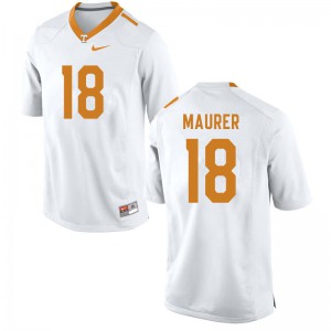 Mens #18 Brian Maurer Tennessee Volunteers Limited Football White Jersey 457930-370