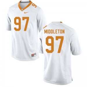 Mens #97 Darel Middleton Tennessee Volunteers Limited Football White Jersey 535832-363