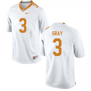 Mens #3 Eric Gray Tennessee Volunteers Limited Football White Jersey 148280-842
