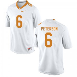 Mens #6 J.J. Peterson Tennessee Volunteers Limited Football White Jersey 819044-354