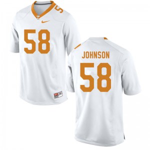 Mens #58 Jahmir Johnson Tennessee Volunteers Limited Football White Jersey 943201-372