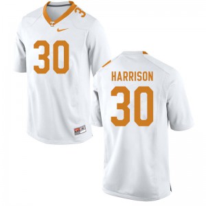 Mens #30 Roman Harrison Tennessee Volunteers Limited Football White Jersey 816745-300