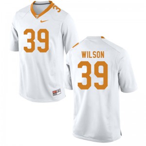 Mens #39 Toby Wilson Tennessee Volunteers Limited Football White Jersey 813699-480