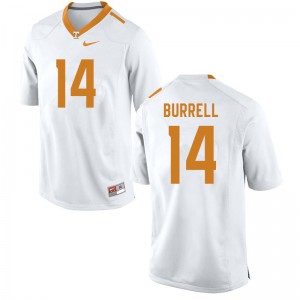 Mens #14 Warren Burrell Tennessee Volunteers Limited Football White Jersey 603240-779