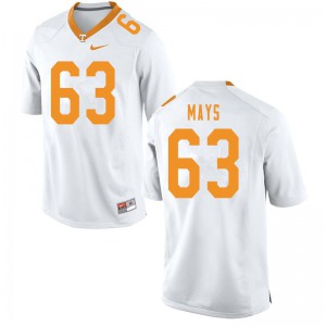 Mens #63 Cooper Mays Tennessee Volunteers Limited Football White Jersey 684729-473