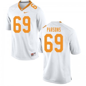Mens #69 James Parsons Tennessee Volunteers Limited Football White Jersey 607429-433
