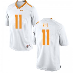 Mens #11 Kasim Hill Tennessee Volunteers Limited Football White Jersey 405432-753
