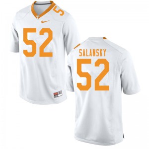 Mens #52 Matthew Salansky Tennessee Volunteers Limited Football White Jersey 148092-646