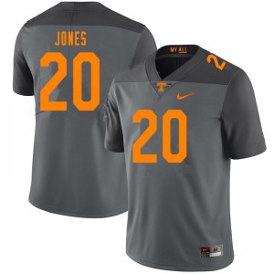 Mens #20 Miles Jones Tennessee Volunteers Limited Football Gray Jersey 630022-595