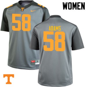 Womens #58 Aaron Adams Tennessee Volunteers Limited Football Gray Jersey 943899-527