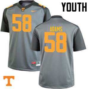 Youth #58 Aaron Adams Tennessee Volunteers Limited Football Gray Jersey 366363-320