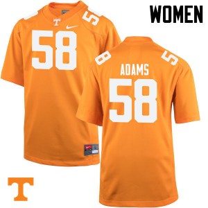 Womens #58 Aaron Adams Tennessee Volunteers Limited Football Orange Jersey 701722-696