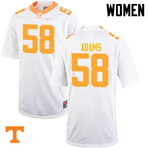 Womens #58 Aaron Adams Tennessee Volunteers Limited Football White Jersey 139275-960
