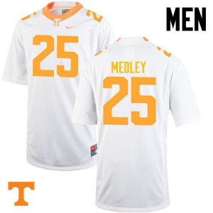 Mens #25 Aaron Medley Tennessee Volunteers Limited Football White Jersey 257544-354