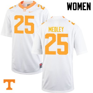 Womens #25 Aaron Medley Tennessee Volunteers Limited Football White Jersey 604655-518