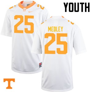 Youth #25 Aaron Medley Tennessee Volunteers Limited Football White Jersey 741989-121