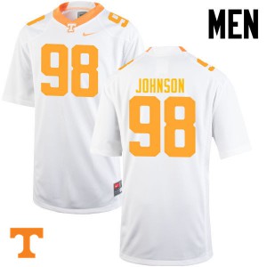 Mens #98 Alexis Johnson Tennessee Volunteers Limited Football White Jersey 223577-809