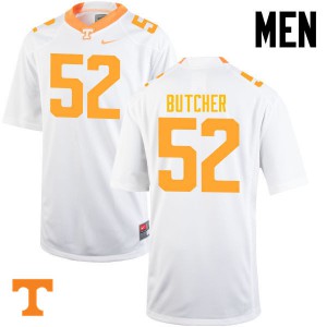 Mens #52 Andrew Butcher Tennessee Volunteers Limited Football White Jersey 345614-981