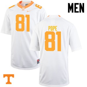 Mens #81 Austin Pope Tennessee Volunteers Limited Football White Jersey 138428-764