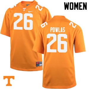 Womens #26 Ben Powlas Tennessee Volunteers Limited Football Orange Jersey 724614-414