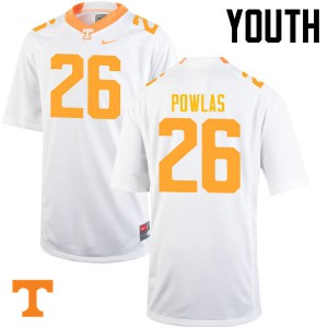 Youth #26 Ben Powlas Tennessee Volunteers Limited Football White Jersey 586241-513