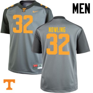 Mens #32 Billy Nowling Tennessee Volunteers Limited Football Gray Jersey 737119-246