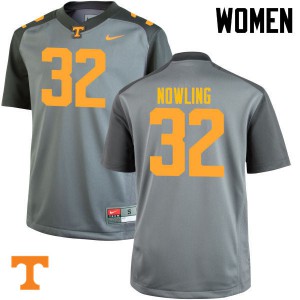 Womens #32 Billy Nowling Tennessee Volunteers Limited Football Gray Jersey 910494-601