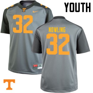 Youth #32 Billy Nowling Tennessee Volunteers Limited Football Gray Jersey 466856-183