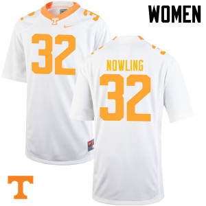 Womens #32 Billy Nowling Tennessee Volunteers Limited Football White Jersey 768950-775
