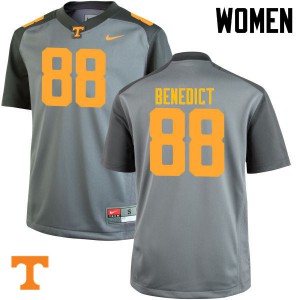 Womens #88 Brandon Benedict Tennessee Volunteers Limited Football Gray Jersey 666139-350