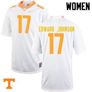Womens #17 Brandon Edward Johnson Tennessee Volunteers Limited Football White Jersey 491396-723