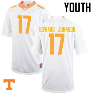 Youth #17 Brandon Edward Johnson Tennessee Volunteers Limited Football White Jersey 264522-721