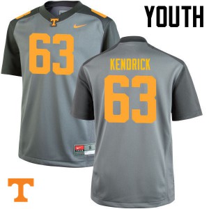 Youth #63 Brett Kendrick Tennessee Volunteers Limited Football Gray Jersey 134031-477