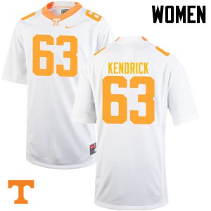 Womens #63 Brett Kendrick Tennessee Volunteers Limited Football White Jersey 296167-711