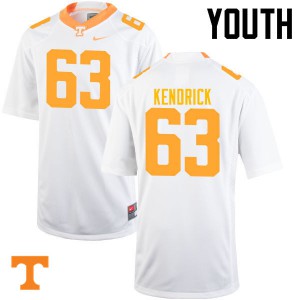 Youth #63 Brett Kendrick Tennessee Volunteers Limited Football White Jersey 580825-162