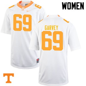 Womens #69 Brian Garvey Tennessee Volunteers Limited Football White Jersey 119072-133