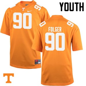 Youth #90 Charles Folger Tennessee Volunteers Limited Football Orange Jersey 570354-525