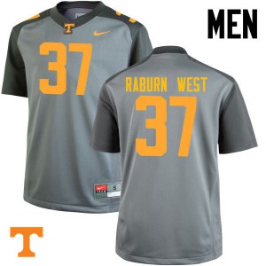 Mens #37 Charles Raburn West Tennessee Volunteers Limited Football Gray Jersey 375197-703