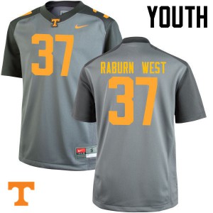Youth #37 Charles Raburn West Tennessee Volunteers Limited Football Gray Jersey 618111-884
