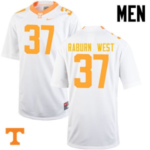 Mens #37 Charles Raburn West Tennessee Volunteers Limited Football White Jersey 332955-685