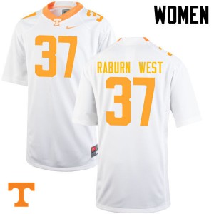 Womens #37 Charles Raburn West Tennessee Volunteers Limited Football White Jersey 511864-283