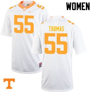 Womens #55 Coleman Thomas Tennessee Volunteers Limited Football White Jersey 178311-136