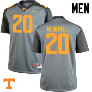 Mens #20 Cortez McDowell Tennessee Volunteers Limited Football Gray Jersey 699389-177